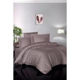 First Choice Athena %100 Pamuk 200 Tc (80 Tel) Jakarlı Saten Çift Kişilik Nevresim Takımı - Leylak - 200 x 220 cm