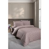 First Choice Boris %100 Pamuk 200 Tc (80 Tel) Jakarlı Saten Çift Kişilik Nevresim Takımı - Pembe - 200 x 220 cm