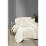 First Choice Broad %100 Pamuk 200 Tc (80 Tel) Baskılı Saten Çift Kişilik Nevresim Takımı - Krem - 200 x 220 cm