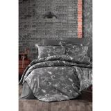 First Choice Carmina %100 Pamuk 200 Tc (80 Tel) Baskılı Saten Çift Kişilik Nevresim Takımı - Füme - 200 x 220 cm