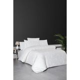 First Choice Carmina %100 Pamuk 200 Tc (80 Tel) Baskılı Saten Tek Kişilik Nevresim Takımı - Beyaz - 160 x 220 cm