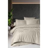 First Choice Doreta %100 Pamuk 200 Tc (80 Tel) Jakarlı Saten Çift Kişilik Nevresim Takımı - Toprak - 200 x 220 cm