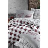 First Choice Edmon %100 Pamuk 150 Tc (56 Tel) Ranforce Çift Kişilik Nevresim Takımı - Bordo - 200 x 220 cm