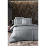 First Choice Elegant 100 Pamuk 150 Tc (56 Tel) Jakarlı Çift Kişilik Nevresim Takımı - Gri - 200 x 220 cm