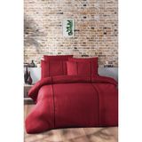 First Choice Elegant %100 Pamuk 150 Tc (56 Tel) Jakarlı Çift Kişilik Nevresim Takımı - Kırmızı - 200 x 220 cm