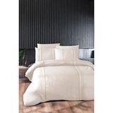 First Choice Elegant 100 Pamuk 150 Tc (56 Tel) Jakarlı Çift Kişilik Nevresim Takımı - Krem - 200 x 220 cm