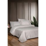 First Choice Etnic %100 Pamuk 200 Tc (80 Tel) Jakarlı Saten Çift Kişilik Nevresim Takımı - Bej - 200 x 220 cm