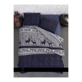 First Choice Flanel Nevresim Takımı Happiness Navy Blue Tek Kişilik