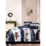 First Choice Flanel Nevresim Takımı Nature Navy Blue Tek Kişilik - 160 x 220 cm - Lacivert