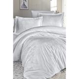 First Choice Herra %100 Pamuk 200 Tc (80 Tel) Jakarlı Saten Tek Kişilik Nevresim Takımı - Beyaz - 160 x 220 cm