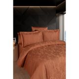 First Choice Herra %100 Pamuk Saten 200 Tc (80 Tel) Jakarlı Çift Kişilik Nevresim Takımı - Kiremit - 200 x 220 cm