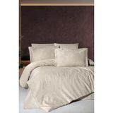 First Choice Herra %100 Pamuk Saten 200 Tc (80 Tel) Jakarlı Çift Kişilik Nevresim Takımı - Sütlü Kahverengi - 200 x 220 cm