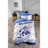 First Choice Hockey %100 Pamuk 150 Tc (56 Tel) Ranforce Tek Kişilik Nevresim Takımı - Mavi - 160 x 220 cm