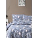 First Choice Ibiza %100 Pamuk Çift Kişilik Nevresim Takımı - Lastikli Çarşaf - Lacivert - 200 x 220 cm
