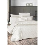 First Choice Jully %100 Pamuk 200 Tc (80 Tel) Dantelli Çift Kişilik Nevresim Takımı - Krem - 200 x 220 cm