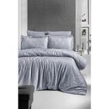 First Choice Lamone %100 Pamuk 200 Tc (80 Tel) Jakarlı Saten Tek Kişilik Nevresim Takımı - Gri - 160 x 220 cm