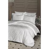 First Choice Lamone %100 Pamuk Saten 200 Tc (80 Tel) Jakarlı Çift Kişilik Nevresim Takımı - Krem - 200 x 220 cm