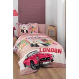 First Choice London %100 Pamuk Saten 200 Tc (80 Tel) Tek Kişilik Nevresim Takımı - Pudra - 160 x 220 cm