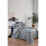 First Choice Luhan %100 Pamuk 150 Tc (60 Tel) Ranforce Çift Kişilik Nevresim Takımı - Gri - 200 x 220 cm