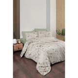 First Choice Luhan %100 Pamuk 150 Tc (60 Tel) Ranforce Çift Kişilik Nevresim Takımı - Krem - 200 x 220 cm