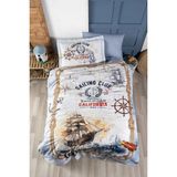 First Choice Marines %100 Pamuk 150 Tc (56 Tel) Ranforce Tek Kişilik Nevresim Takımı - Pudra - 160 x 220 cm