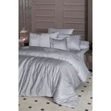 First Choice Mirabel %100 Pamuk 200 Tc (80 Tel) Dantelli Çift Kişilik Nevresim Takımı - Gri - 200 x 220 cm