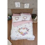 First Choice Misty %100 Pamuk 200 Tc (80 Tel) Dijital Baskılı Çift Kişilik Nevresim Takımı - Pudra - 200 x 220 cm