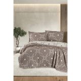 First Choice Montela %100 Pamuk 6 Katlı Yatak Örtüsü + Yastık Seti Kahve - Kahverengi - 240 x 260 cm