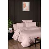 First Choice New %100 Pamuk 200 Tc (80 Tel) Deluxe Saten Çift Kişilik Nevresim Takımı - Pudra - 200 x 220 cm