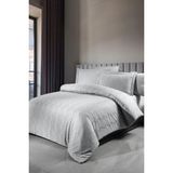 First Choice Norel %100 Pamuk Saten 200 Tc (80 Tel) Jakarlı Çift Kişilik Nevresim Takımı - Gri - 200 x 220 cm