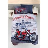 First Choice Rider %100 Pamuk 150 Tc (56 Tel) Ranforce Tek Kişilik Nevresim Takımı - Mavi - 160 x 220 cm