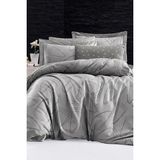 First Choice Rovena %100 Pamuk Saten 200 Tc (80 Tel) Çift Kişilik Nevresim Takımı - Gri - 200 x 220 cm