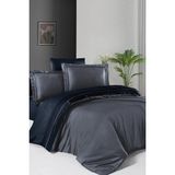 First Choice Serenity %100 Pamuk 200 Tc (80 Tel) Deluxe Saten Çift Kişilik Nevresim Takımı - Koyu Gri - 200 x 220 cm