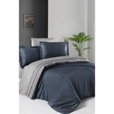 First Choice Serenity %100 Pamuk 200 Tc (80 Tel) Deluxe Saten Çift Kişilik Nevresim Takımı - Lacivert - 200 x 220 cm