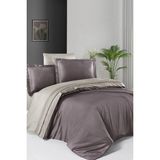 First Choice Serenity %100 Pamuk 200 Tc (80 Tel) Deluxe Saten Çift Kişilik Nevresim Takımı - Leylak - 200 x 220 cm