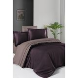 First Choice Serenity %100 Pamuk 200 Tc (80 Tel) Deluxe Saten Çift Kişilik Nevresim Takımı - Mor - 200 x 220 cm