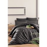 First Choice Snazzy %100 Pamuk Saten 200 Tc (80 Tel) Çift Kişilik Nevresim Takımı - Antrasit - 200 x 220 cm