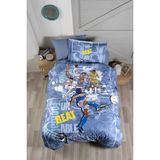 First Choice Soccer %100 Pamuk 150 Tc (56 Tel) Ranforce Tek Kişilik Nevresim Takımı - Mavi - 160 x 220 cm