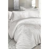 First Choice Sofya %100 Pamuk 200 Tc (80 Tel) Jakarlı Saten Tek Kişilik Nevresim Takımı - Krem - 160 x 220 cm