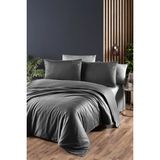 First Choice Timeless %100 Pamuk 200 Tc (80 Tel) Deluxe Saten Çift Kişilik Nevresim Takımı - Füme - 200 x 220 cm