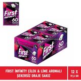 First Infinity 60 Dakika Çilek & Lime Aromalı Şekersiz Draje Sakız - 12 Adet