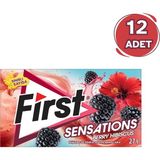 First Sensations Berry Hibisküs Aromalı Sakız 27 gr - 12 Adet Karışık Tatlı Ferahlatıcı