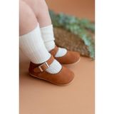 First Step Deri Tarçın Rengi Kız Bebek Babet Ilk Adım Ayakkabısı-D-469