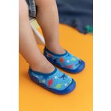 First Step FİRST STEP Mavi Dino Erkek Çocuk Kaydırmaz Tabanlı Deniz Ayakkabısı F-7004