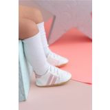 First Step Pembe Çizgili Beyaz Kız Bebek Spor Patik Ilk Adım Ayakkabısı-g-2354