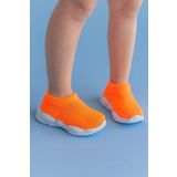 First Step Ultra Hafif Memory Foam İç Taban Çocuk Triko Spor Ayakkabı Neon Turuncu-M-1002