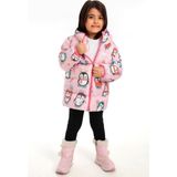 First Stops Kız Çocuk Içi Polarlı Kapüşonlu Penguen Şeker Desenli Kışlık Şişme Mont & Kaban & Parka - Pembe - 3 - 4 Yaş