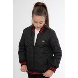 First Stops Kız Çocuk Siyah Kolej Yaka Içi Astarlı Su ve Rüzgar Geçirmez Fermuarlı Cep Mont Ceket - 8 - 9 Yaş