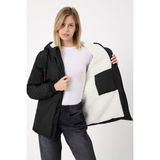 First Stops Spor Kadın Kürklü Su ve Rüzgar Geçirmez Kapüşonlu Mont Parka - 2XL - Siyah