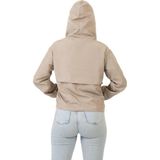 First Stops Spor Kadın Pudra Su Geçirmez ve Rüzgara Dayanıklı Kapüşonlu Çıt Çıtlı Mevsimlik Yağmurluk - XL - Taş